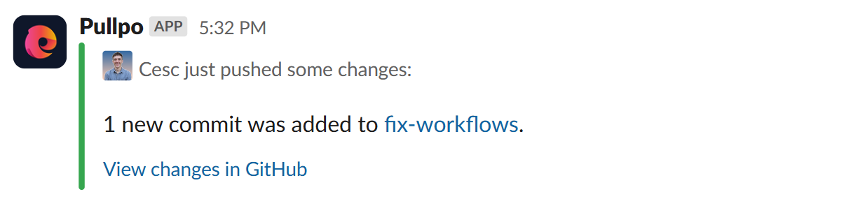 Pullpo's alert for new commits.
