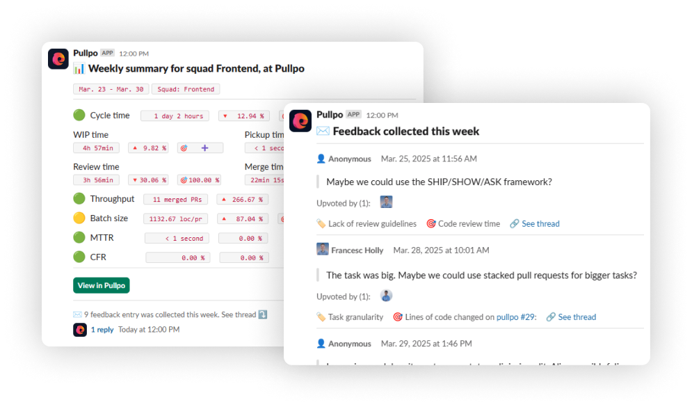 Pullpo's PR Status Message.